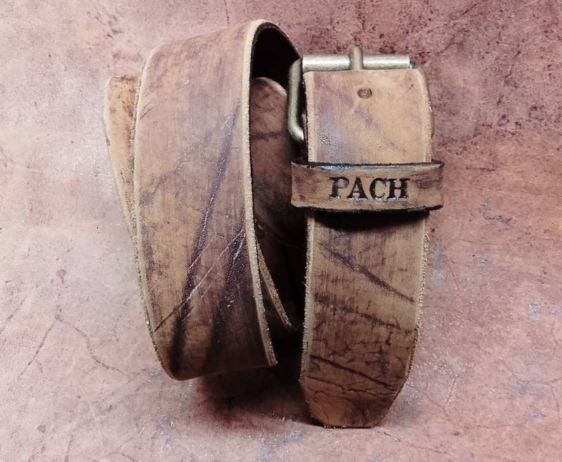Mod. Vintage 01 Gürtel Aus Pflanzlich Gegerbtem Leder, Stärke 4 Mm. Breite cm. Hergestellt in Italien von PachProduction