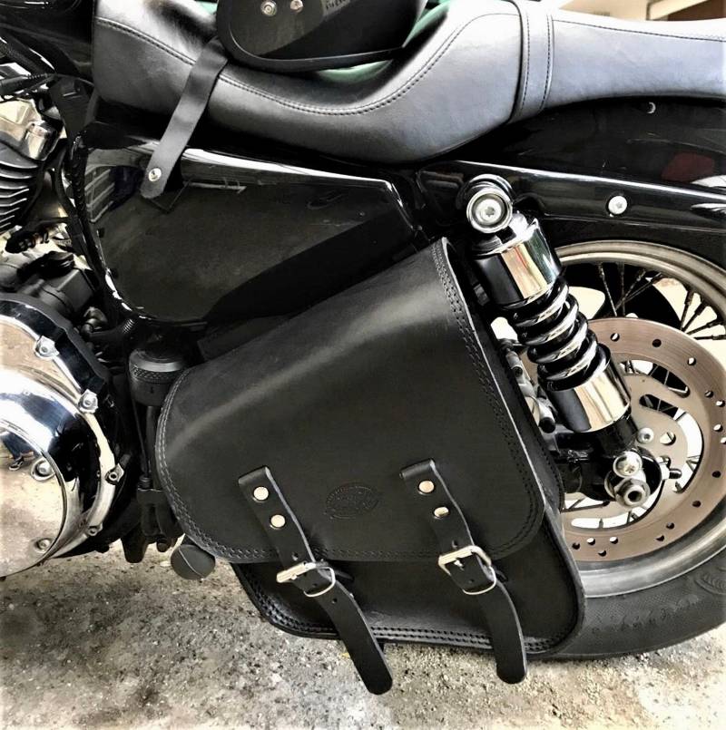 Sportster Seitentasche Mototom Cusharley Davidson Iron Forty Eight Roadster 883 1200, „Mod. Choppers 004" Leder 3, 5/4 Mm. Hergestellt in Italien von PachProduction