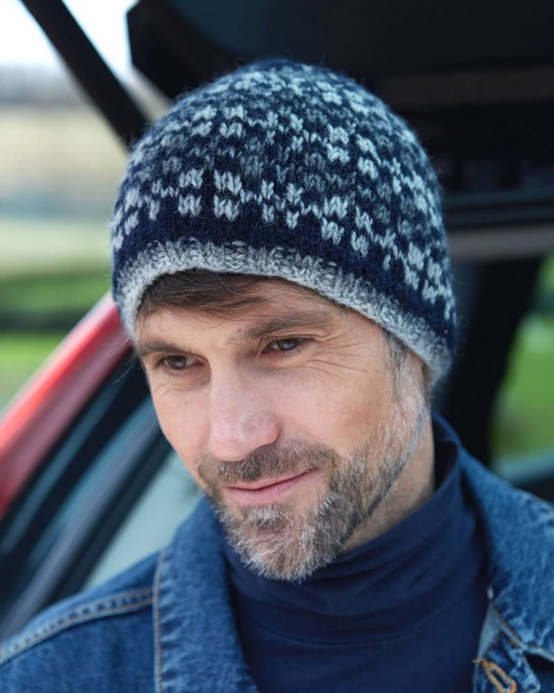 Herren Strickmütze - 100% Wolle Warme Wintermütze Fair Isle Design Mit Fleece Gefüttert Trade Pachamama von PachamamaWoollies