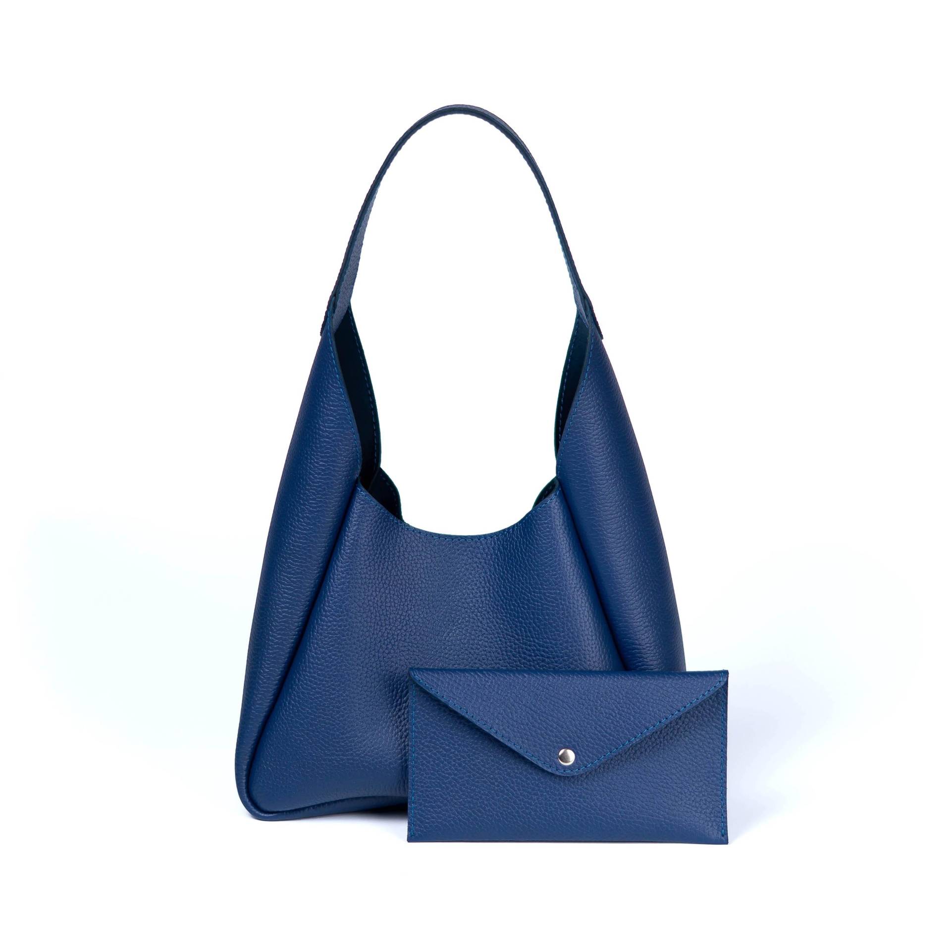 Blaue Leder Hobo Bag Mit Geldbörse | Naturleder Eimer Für Frauen Perfektes Geschenk Sie Oder Sich Selbst ; von PacheWorkshop