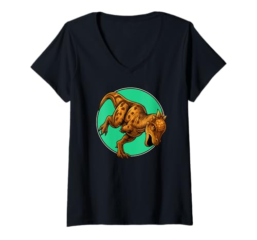 Damen Pachycephalosaurier Pachycephalosaurus T-Shirt mit V-Ausschnitt Damen Pachycephalosaurier Pachycephalosaurus T-Shirt mit V-Ausschnitt von Pachycephalosaurier Pachycephalosaurus Tier Shop