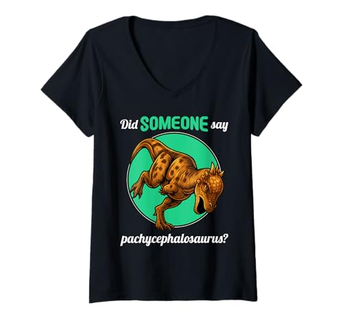 Damen Pachycephalosaurier Pachycephalosaurus T-Shirt mit V-Ausschnitt Damen Pachycephalosaurier Pachycephalosaurus T-Shirt mit V-Ausschnitt von Pachycephalosaurier Pachycephalosaurus Tier Shop