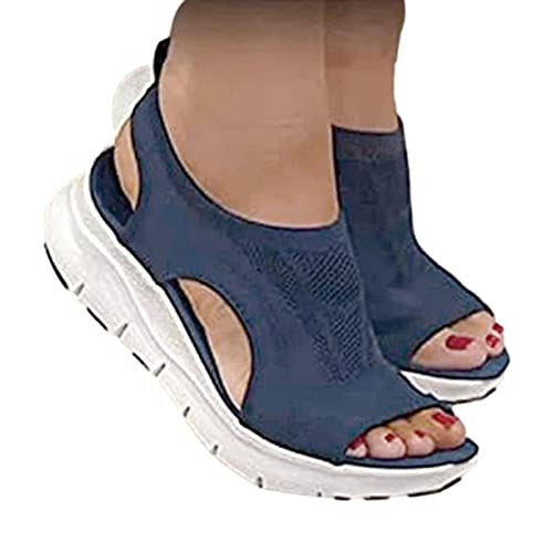 Damen Sommer Kleid Sandalen | Slingback ausgehöhlt für Damen - Sommer Casual Offene Zehe Keilsandalen Plattform Orthopädische Flop von Pacienjo