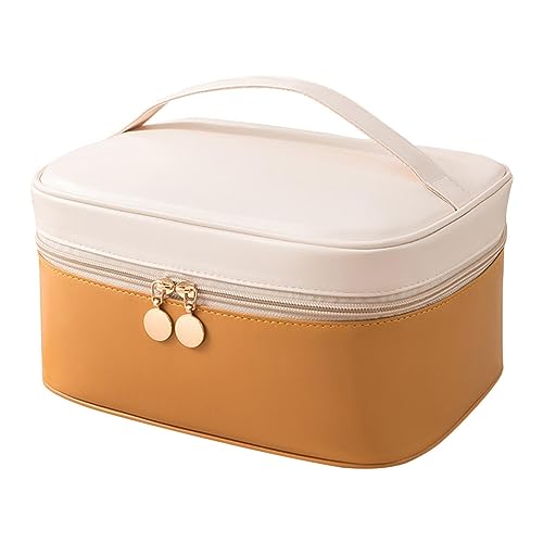 Kosmetiktasche mit großer Kapazität, Organizer für Make-up-Tasche, tragbar, Kosmetiktasche für Frauen und Mädchen, Kosmetiktasche für Reisen Pacienjo, cremefarben, 1 von Pacienjo