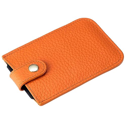 Pacienjo Kreditkartenhalter für Damen | minimalistischer Kartenhalter – Geldbörse aus Leder für Kreditkarten, Visitenkartenhalter für Männer und Frauen, Geschenke, Schlitze, Orange1, 1 von Pacienjo