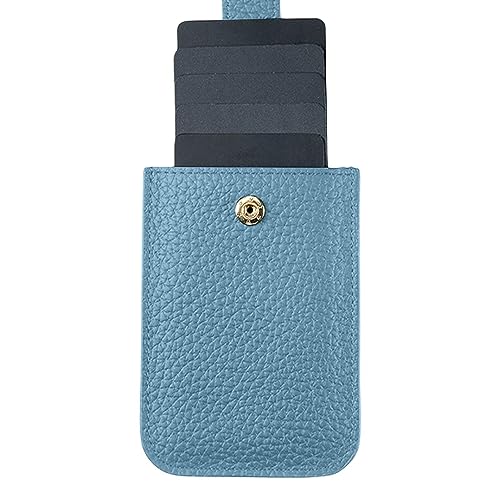 Pacienjo Kreditkartenhalter für Damen | minimalistischer Kartenhalter – Geldbörse aus Leder für Kreditkarten, Visitenkartenhalter für Männer und Frauen, Geschenke, Schlitze, blau, 1 von Pacienjo