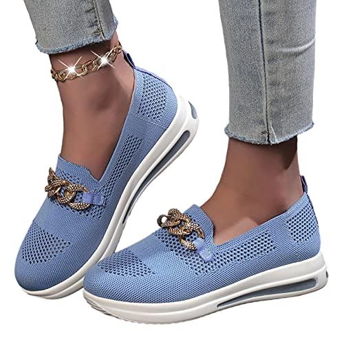 Pacienjo Runde Zehen-Wanderschuhe Damen | Flache Sneakers Schuhe bequem leicht - Bequeme orthopädische Turnschuhe, leichte, lässige, atmungsaktive Schuhe zum Angeln von Pacienjo