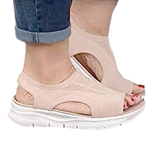 Pacienjo Slingback Waschbar Sommer Sandalen Damen Dressy Sommer Casual Offener Zeh Keilabsatz Plattform Orthopädische Hausschuhe Flop von Pacienjo