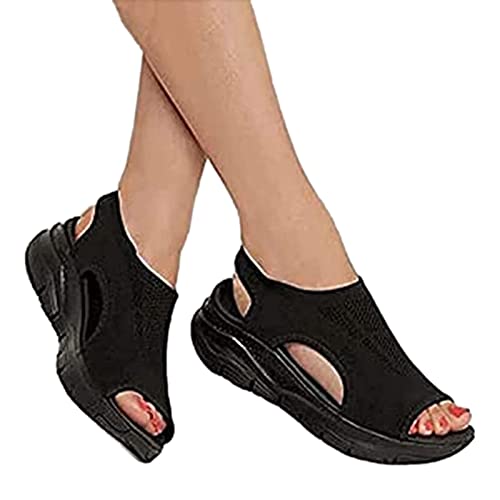 Slingback Waschbar Sommer Sport Sandalen Reißverschluss Orthopädische Sommer Casual Offene Zehe Keilabsatz Plattform Orthopädische Hausschuhe Flop von Pacienjo