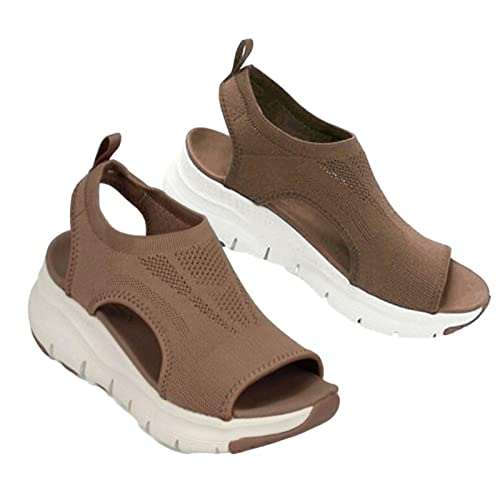 sommer waschbare slingback orthopädische slide sport sandalen , Damen Netz Atmungsaktiv Sandalen Turnschuhe Laufschuhe Offene Zehen Sneakers, Super Bequeme Mesh Weiche Sohle Casual Damenschuhe von Pacienjo