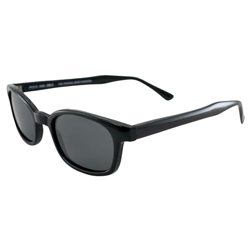 Original X-KD's 20% größere polarisierte Gläser, schwarzer Rahmen, Biker-Sonnenbrille, schwarz, Erwachsene, Schwarz, Adult von Pacific Coast Sunglasses