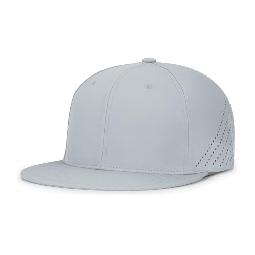 Pacific Headwear Unisex-Erwachsene Premium Lightweight Perforated Pacflex Cap Powered by Coolcore Kappe, Baseballkappe, Silber, X-Large von Pacific Headwear