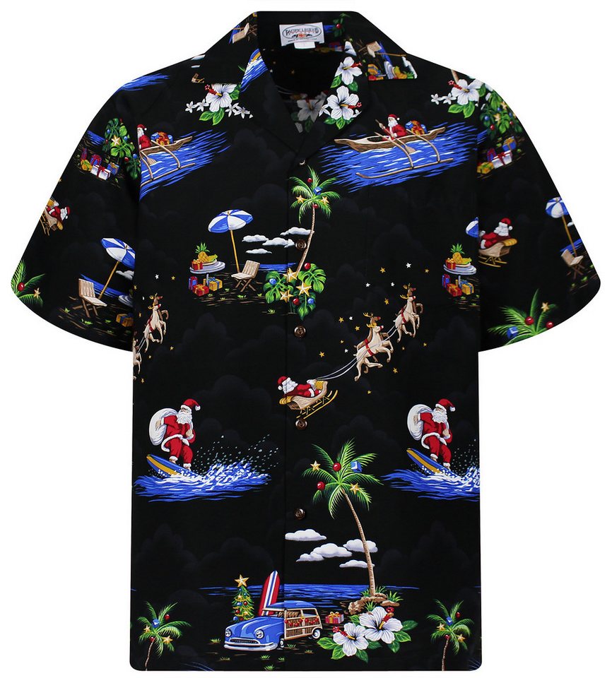 Pacific Legend Hawaiihemd Christmas Allover Original Hawaiihemd mit 100% Kokosnuss-Knöpfen von Pacific Legend