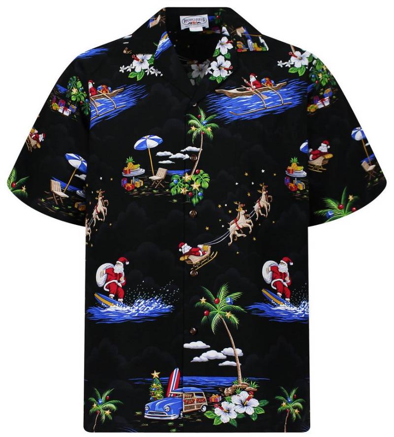 Pacific Legend Hawaiihemd Christmas Allover Original Hawaiihemd mit 100% Kokosnuss-Knöpfen von Pacific Legend
