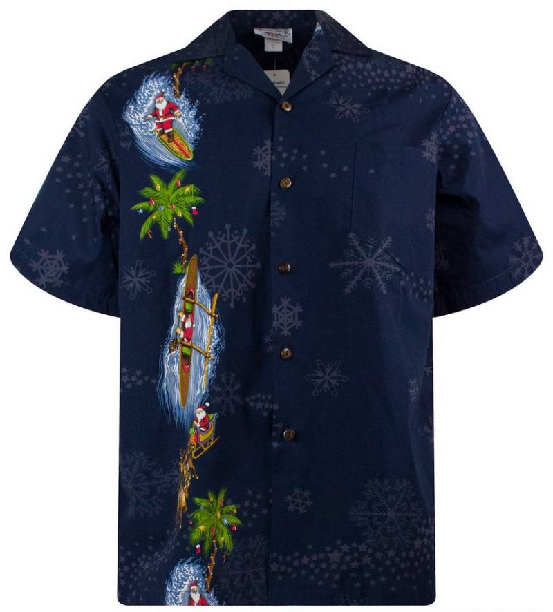 Pacific Legend Hawaiihemd Christmas Vertikal Original Hawaiihemd mit 100% Kokosnuss-Knöpfen von Pacific Legend
