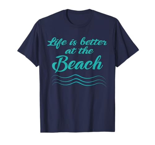 Life is Better At The Beach T-Shirt Sommer Surfer Herren Damen T-Shirt von Pacific Tees