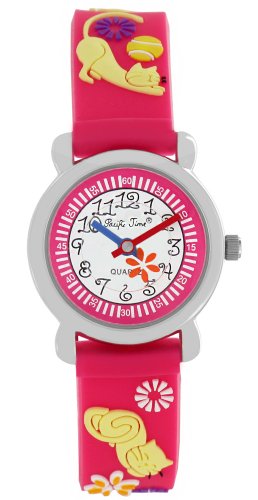 Pacific Time Kinder-Armbanduhr Katzen Analog Quarz pink 20346 von Pacific Time