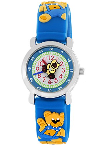 Pacific Time Kinder-Armbanduhr Teddybär Analog Quarz blau 21562 von Pacific Time