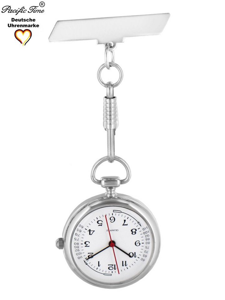 Pacific Time Krankenpflegeuhr Damen Schwesternuhr mit Anstecknadel, Gratis Versand von Pacific Time