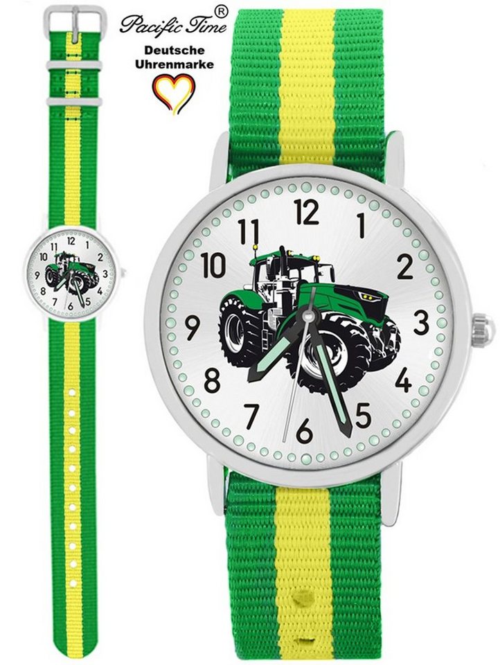 Pacific Time Quarzuhr Kinder Armbanduhr Traktor grün Wechselarmband, Mix und Match Design - Gratis Versand von Pacific Time