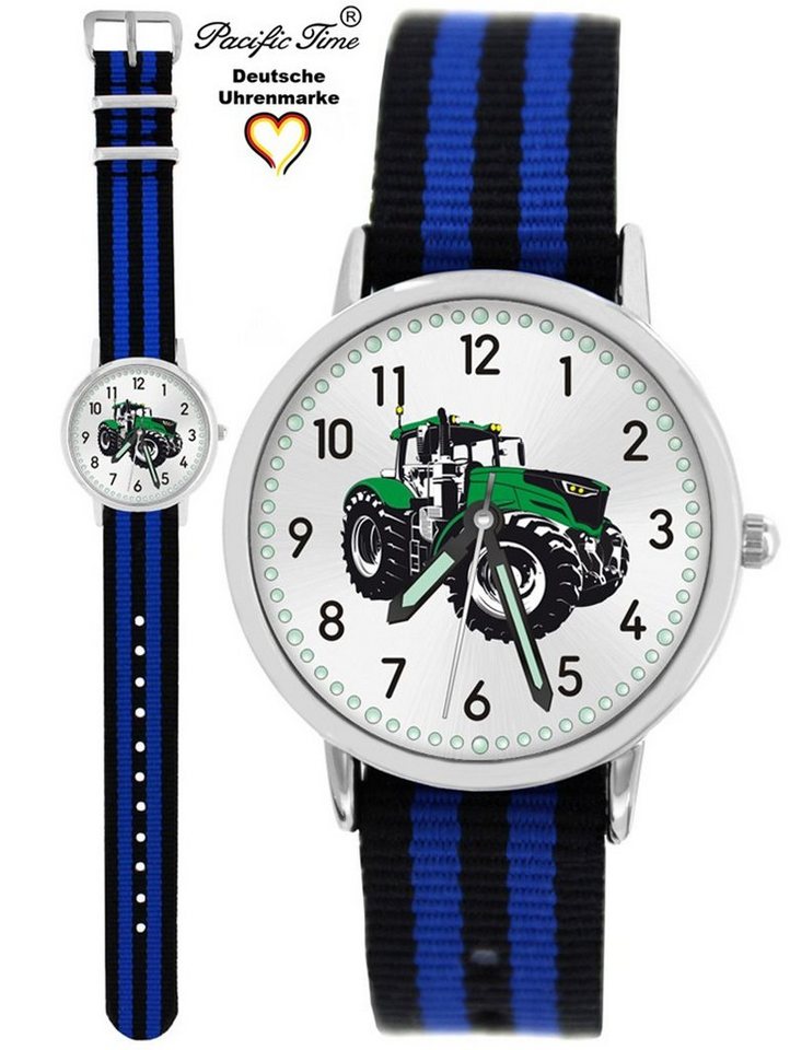 Pacific Time Quarzuhr Kinder Armbanduhr Traktor grün Wechselarmband, Mix und Match Design - Gratis Versand von Pacific Time