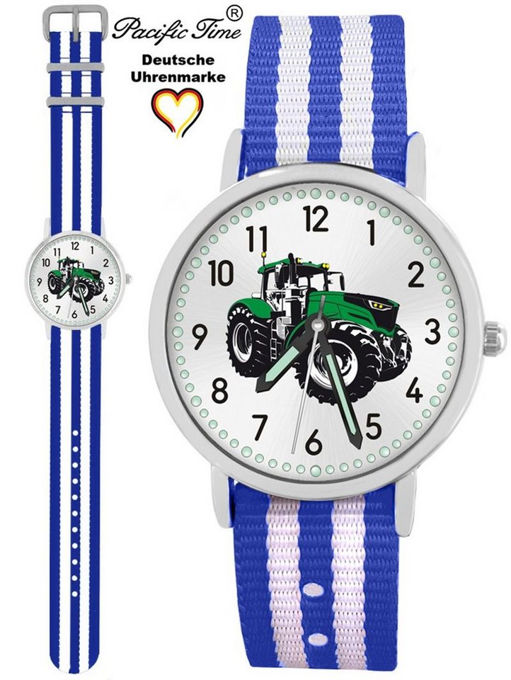 Pacific Time Quarzuhr Kinder Armbanduhr Traktor grün Wechselarmband, Mix und Match Design - Gratis Versand von Pacific Time