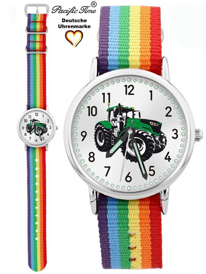 Pacific Time Quarzuhr Kinder Armbanduhr Traktor grün Wechselarmband, Mix und Match Design - Gratis Versand von Pacific Time