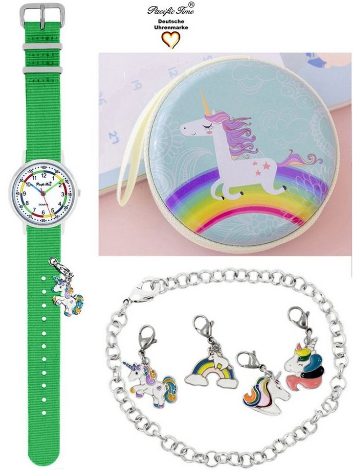 Pacific Time Quarzuhr Kinder Armbanduhr First Lernuhr Wechselarmband mit Einhorn Charms, Mix und Match Design - Gratis Versand Pacific Time Quarzuhr Kinder Armbanduhr First Lernuhr Wechselarmband mit Einhorn Charms, Mix und Match Design - Gratis Versand von Pacific Time