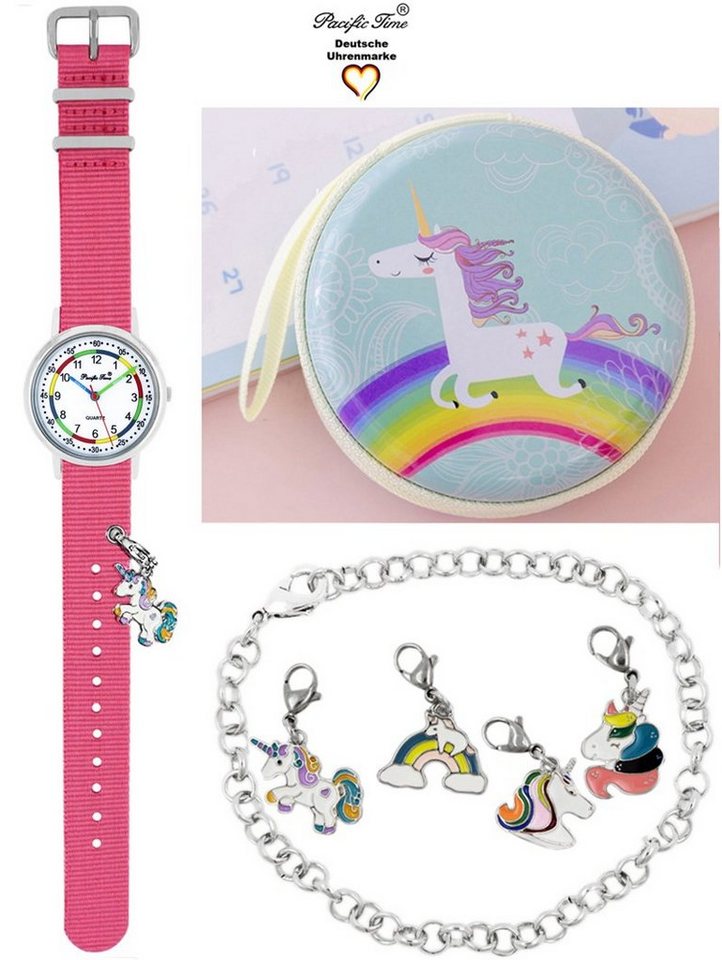 Pacific Time Quarzuhr Kinder Armbanduhr First Lernuhr Wechselarmband mit Einhorn Charms, Mix und Match Design - Gratis Versand von Pacific Time