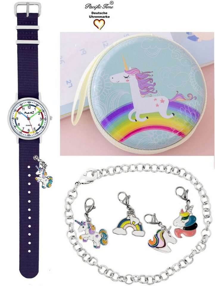 Pacific Time Quarzuhr Kinder Armbanduhr First Lernuhr Wechselarmband mit Einhorn Charms, Mix und Match Design - Gratis Versand von Pacific Time