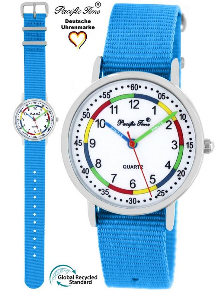 Pacific Time Quarzuhr Kinder Armbanduhr First Lernuhr nachhaltiges Wechselarmband, Mix und Match Design - Gratis Versand von Pacific Time