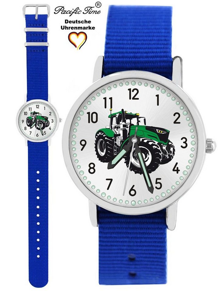 Pacific Time Quarzuhr Kinder Armbanduhr Traktor grün Wechselarmband, Mix und Match Design - Gratis Versand von Pacific Time