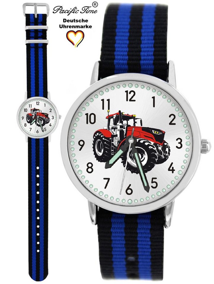 Pacific Time Quarzuhr Kinder Armbanduhr Traktor rot Wechselarmband, Mix und Match Design - Gratis Versand von Pacific Time