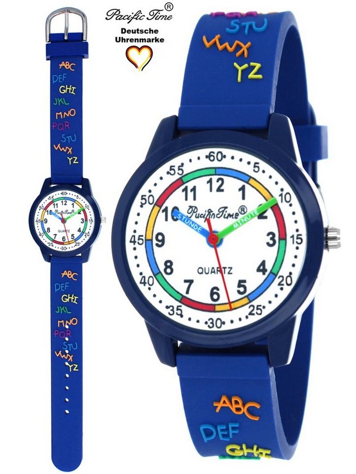 Pacific Time Quarzuhr Kinder Armbanduhr Lernuhr ABC Silikonarmband, Gratis Versand von Pacific Time