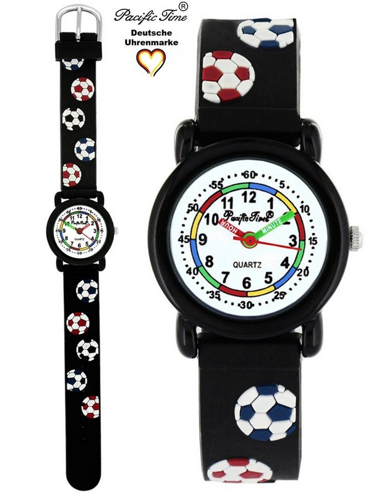 Pacific Time Quarzuhr Kinder Armbanduhr Lernuhr Fußball Silikonarmband, Gratis Versand von Pacific Time