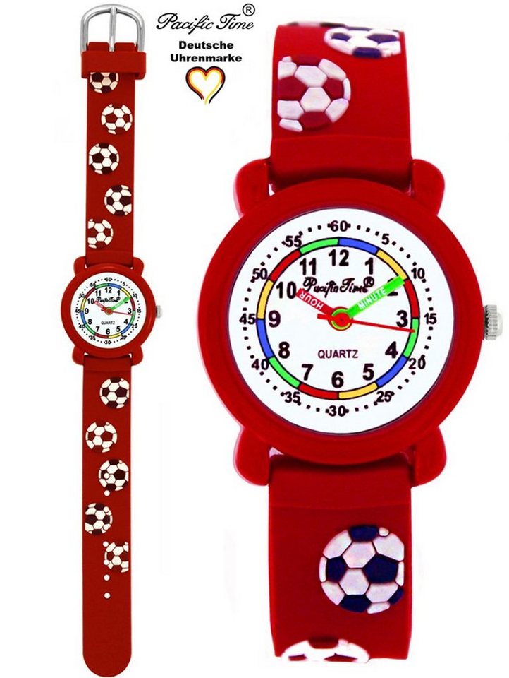 Pacific Time Quarzuhr Kinder Armbanduhr Lernuhr Fußball Silikonarmband, Gratis Versand von Pacific Time