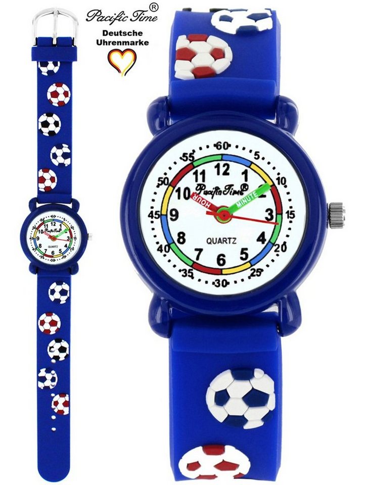 Pacific Time Quarzuhr Kinder Armbanduhr Lernuhr Fußball Silikonarmband, Gratis Versand von Pacific Time