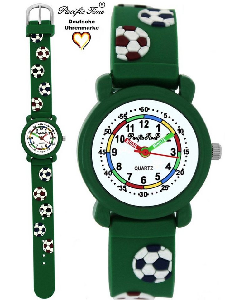 Pacific Time Quarzuhr Kinder Armbanduhr Lernuhr Fußball Silikonarmband, Gratis Versand von Pacific Time