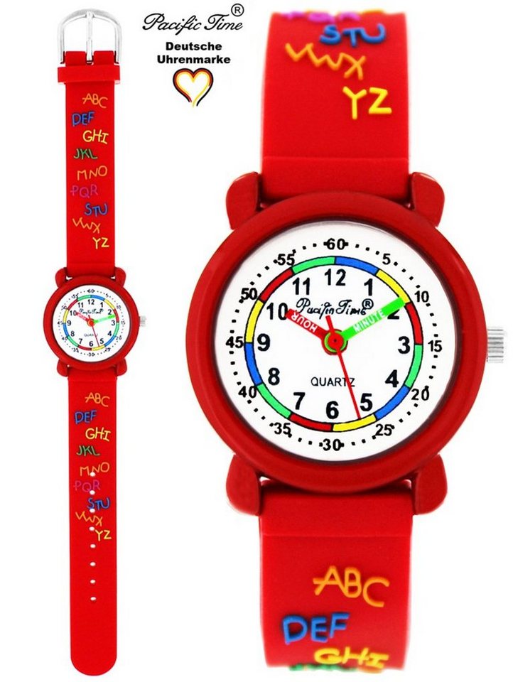 Pacific Time Quarzuhr Kinder Armbanduhr Lernuhr ABC Silikonarmband, Gratis Versand von Pacific Time