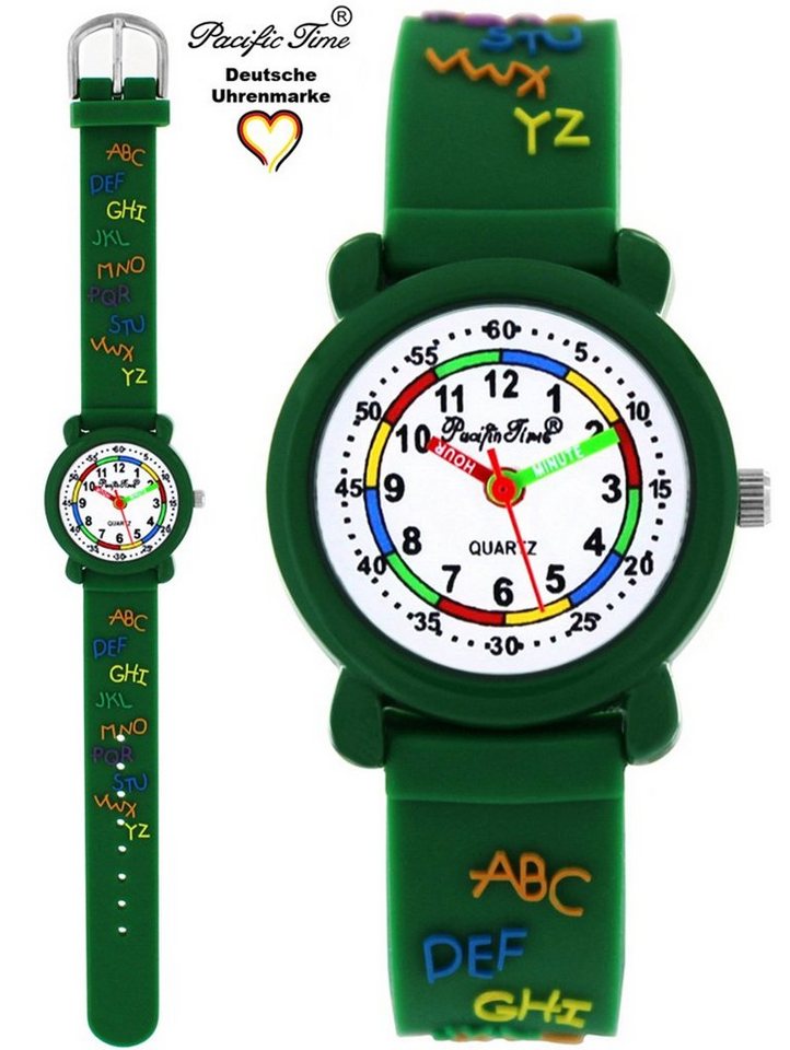 Pacific Time Quarzuhr Kinder Armbanduhr Lernuhr ABC Silikonarmband, Gratis Versand von Pacific Time