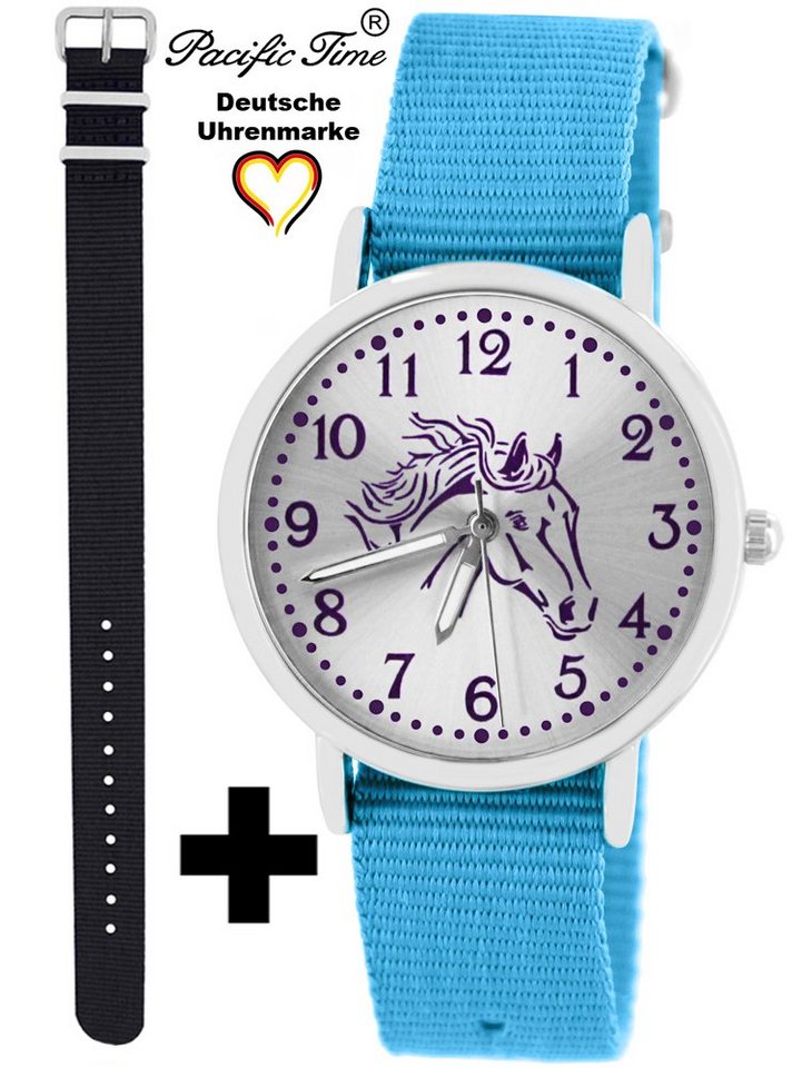 Pacific Time Quarzuhr Set Kinder Armbanduhr Pferd violett Wechselarmband, Mix und Match Design - Gratis Versand von Pacific Time