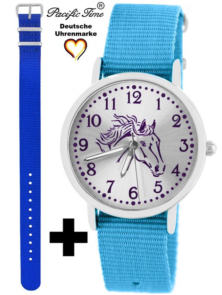 Pacific Time Quarzuhr Set Kinder Armbanduhr Pferd violett Wechselarmband, Mix und Match Design - Gratis Versand von Pacific Time