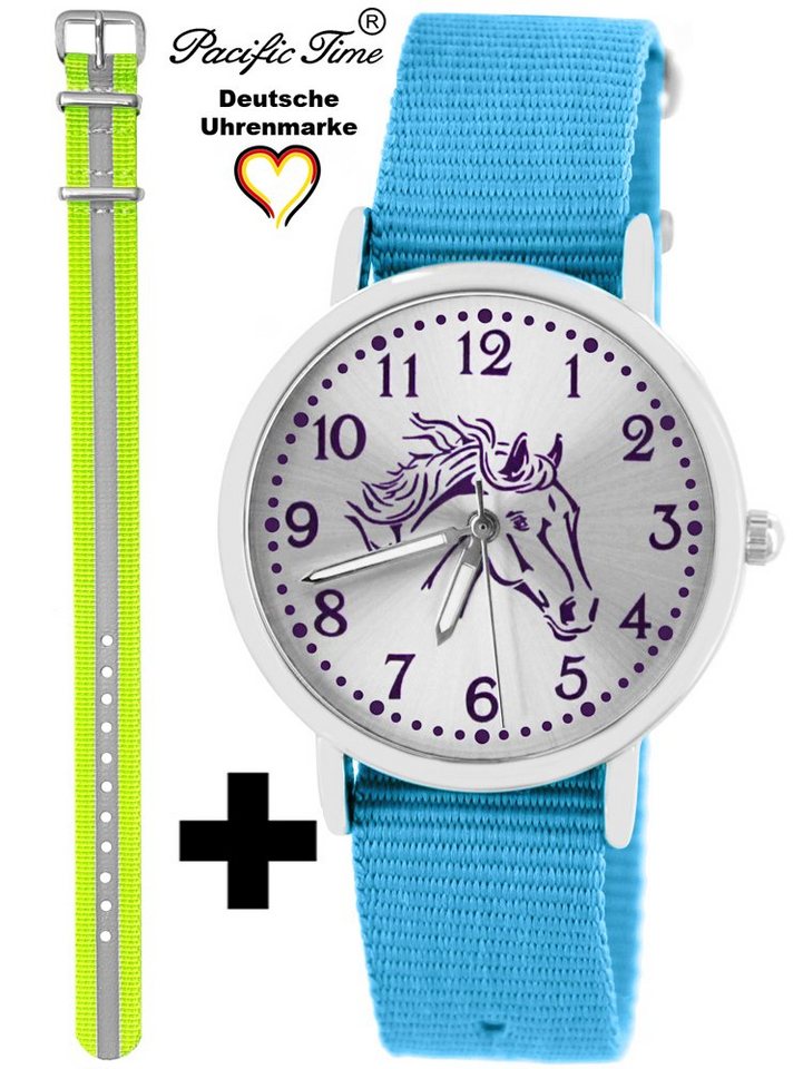 Pacific Time Quarzuhr Set Kinder Armbanduhr Pferd violett Wechselarmband, Mix und Match Design - Gratis Versand von Pacific Time