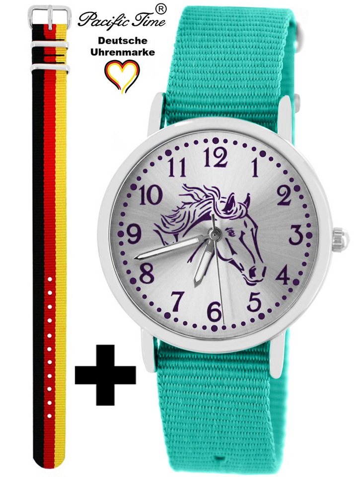 Pacific Time Quarzuhr Set Kinder Armbanduhr Pferd violett Wechselarmband, Mix und Match Design - Gratis Versand von Pacific Time