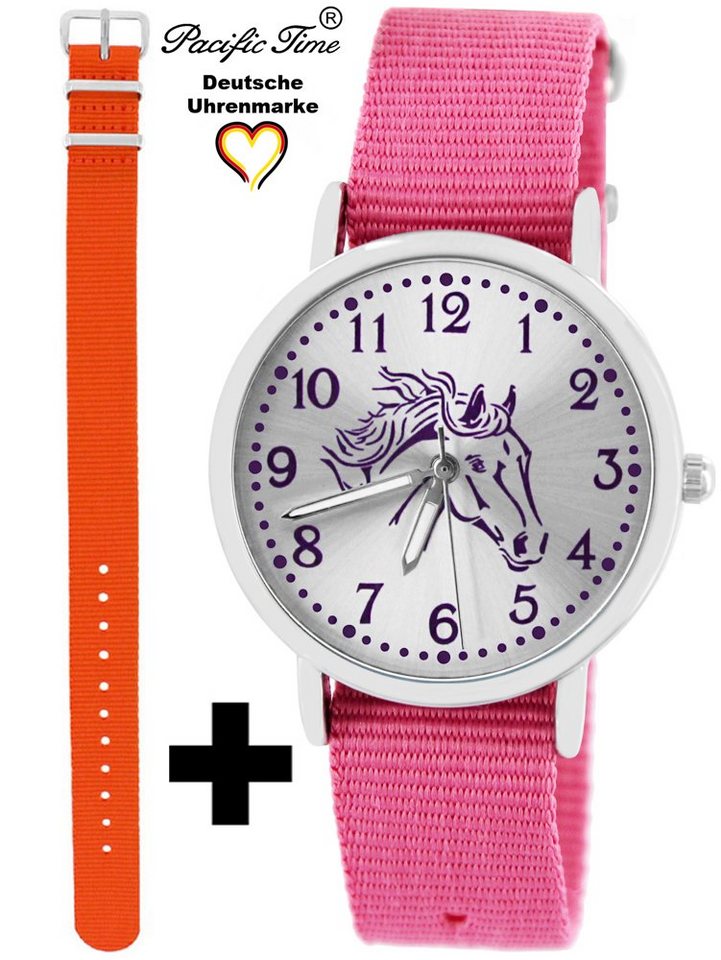 Pacific Time Quarzuhr Set Kinder Armbanduhr Pferd violett Wechselarmband, Mix und Match Design - Gratis Versand von Pacific Time