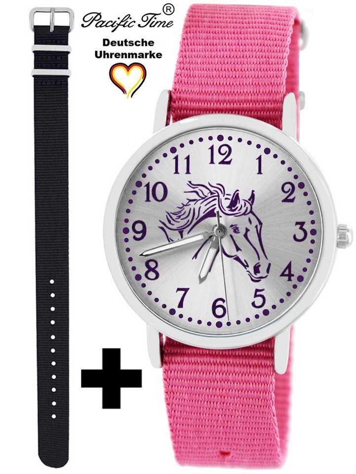 Pacific Time Quarzuhr Set Kinder Armbanduhr Pferd violett Wechselarmband, Mix und Match Design - Gratis Versand von Pacific Time