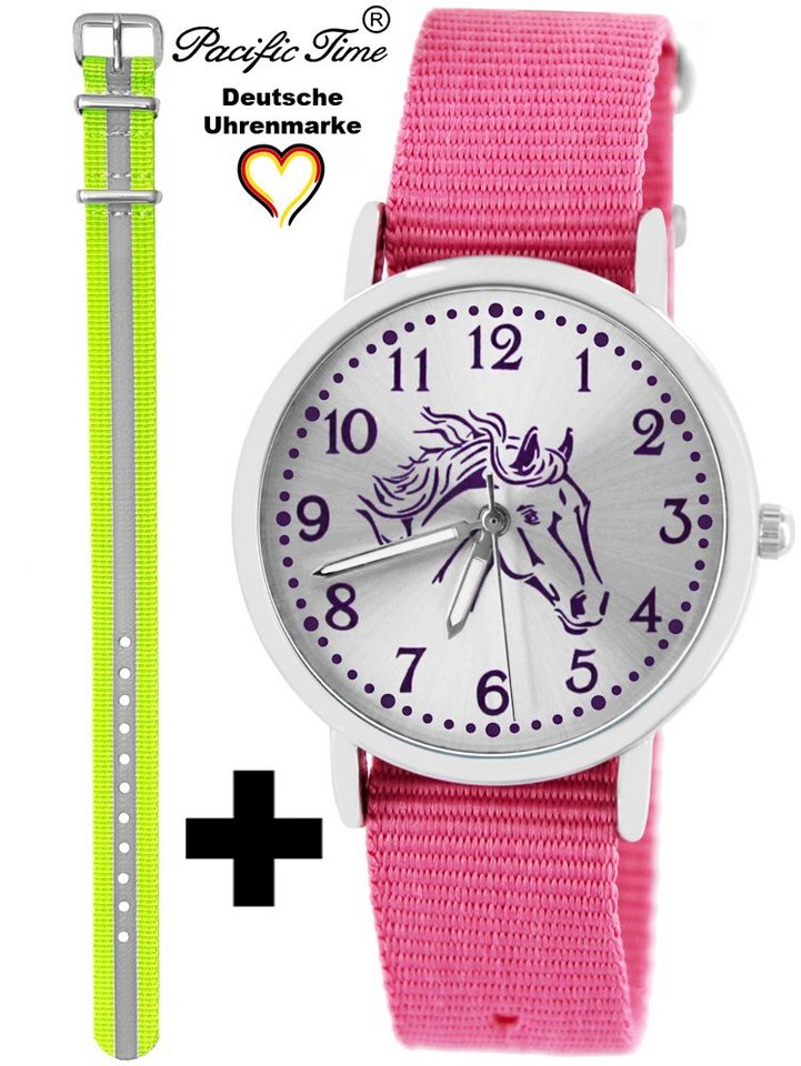 Pacific Time Quarzuhr Set Kinder Armbanduhr Pferd violett Wechselarmband, Mix und Match Design - Gratis Versand von Pacific Time