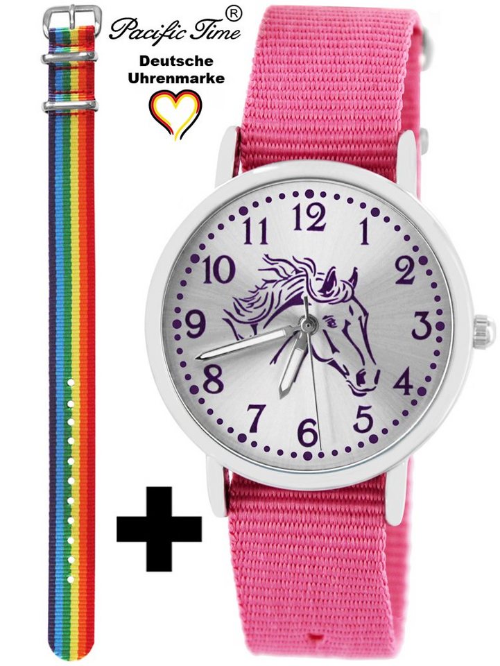 Pacific Time Quarzuhr Set Kinder Armbanduhr Pferd violett Wechselarmband, Mix und Match Design - Gratis Versand von Pacific Time