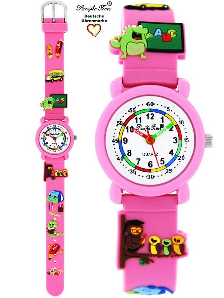 Pacific Time Quarzuhr Kinder Armbanduhr Lernuhr Schulstart Silikonarmband, Gratis Versand von Pacific Time