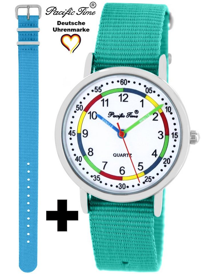 Pacific Time Quarzuhr Set Kinder Armbanduhr First Lernuhr Wechselarmband, Mix und Match Design - Gratis Versand Pacific Time Quarzuhr Set Kinder Armbanduhr First Lernuhr Wechselarmband, Mix und Match Design - Gratis Versand von Pacific Time